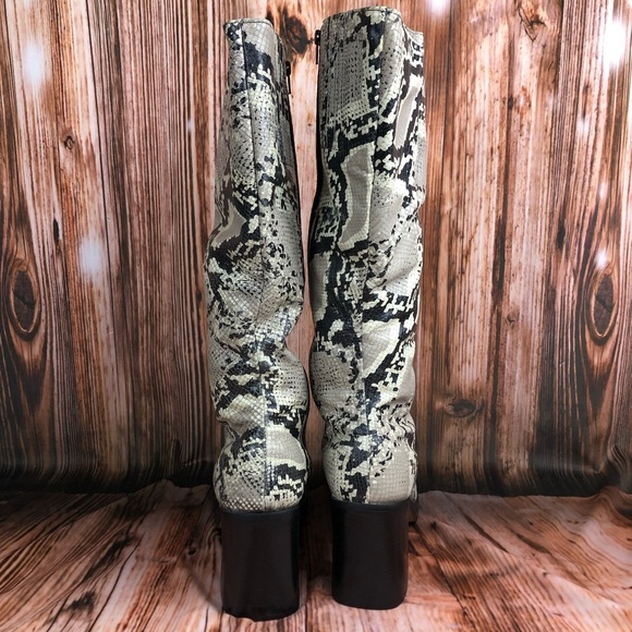 Durango Snakeskin Leather Stacked Heel Platform Boots - Picture 13 of 13